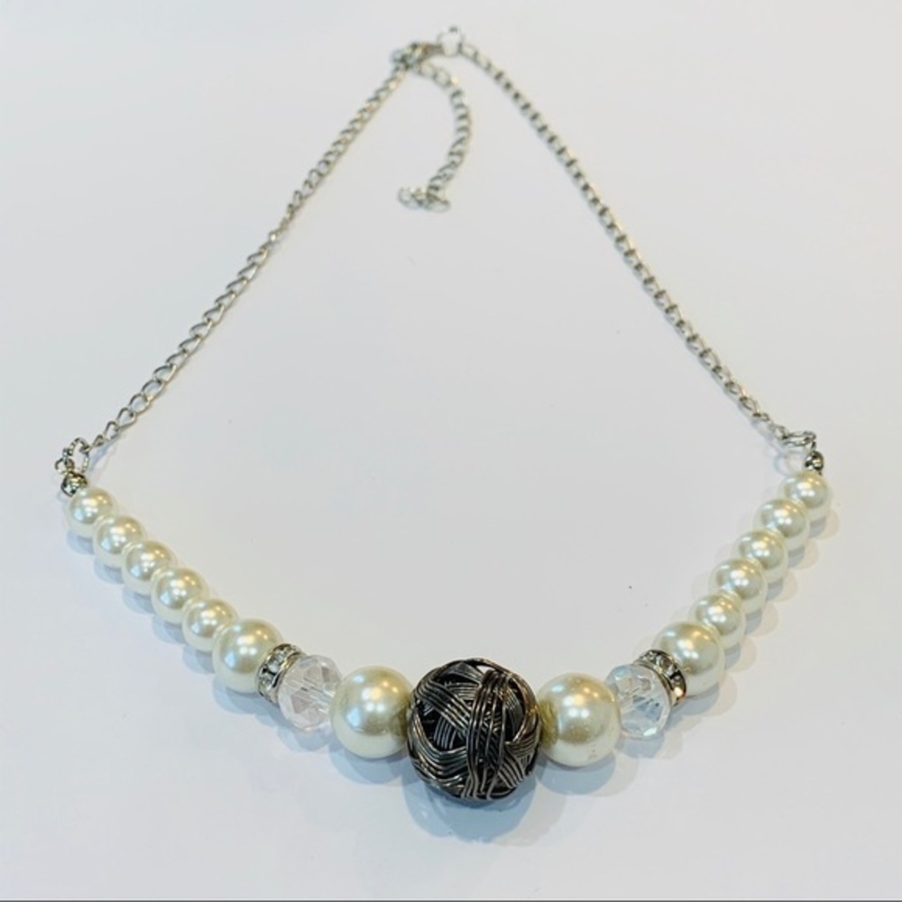 💐5/25 unique pearl faceted crystal wire wrapped